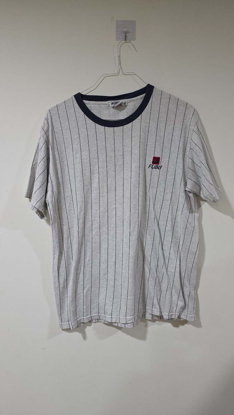 Vintage FUBU Pinstripe Ringer T-Shirt XL Made in USA